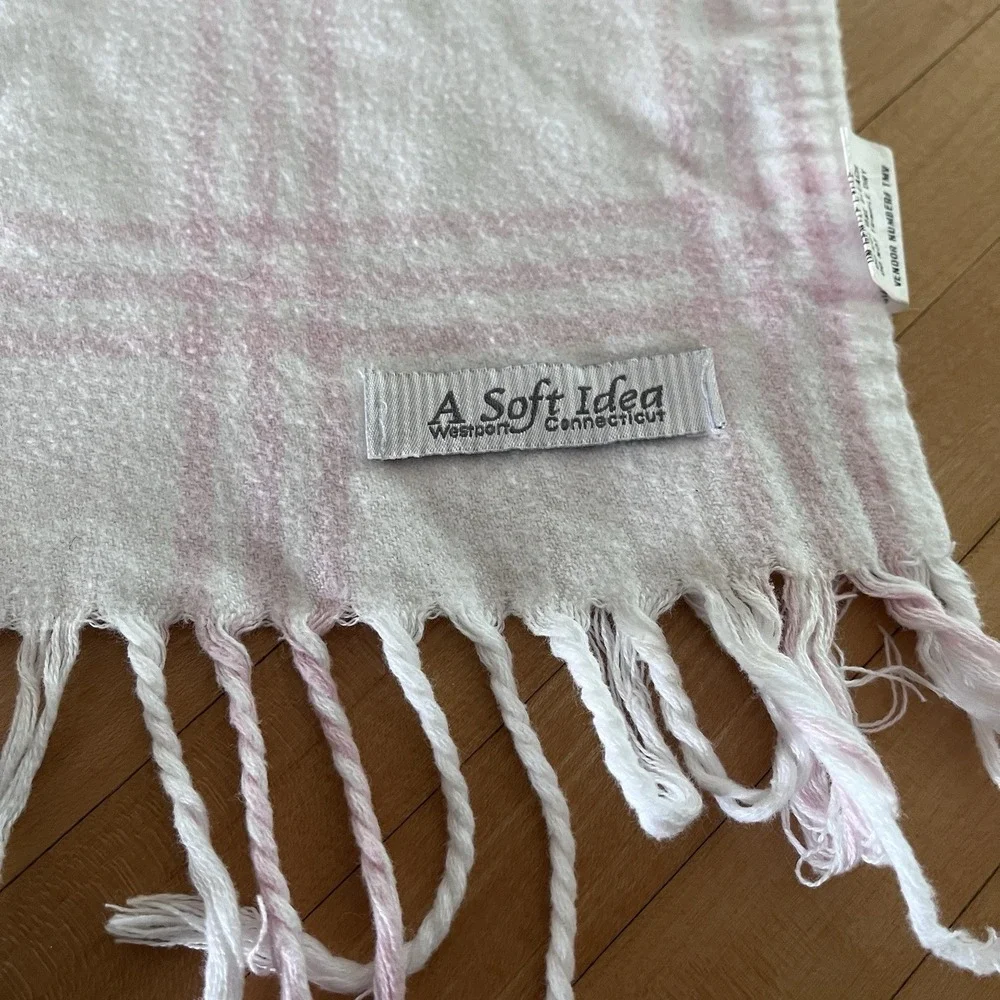 Angel Dear + A Soft Idea Pink Strawberry Plaid Swaddle Baby Blanket Cotton Large